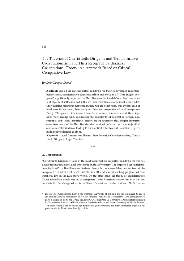 (PDF) The Theories of Constituição Dirigente and Transformative ...