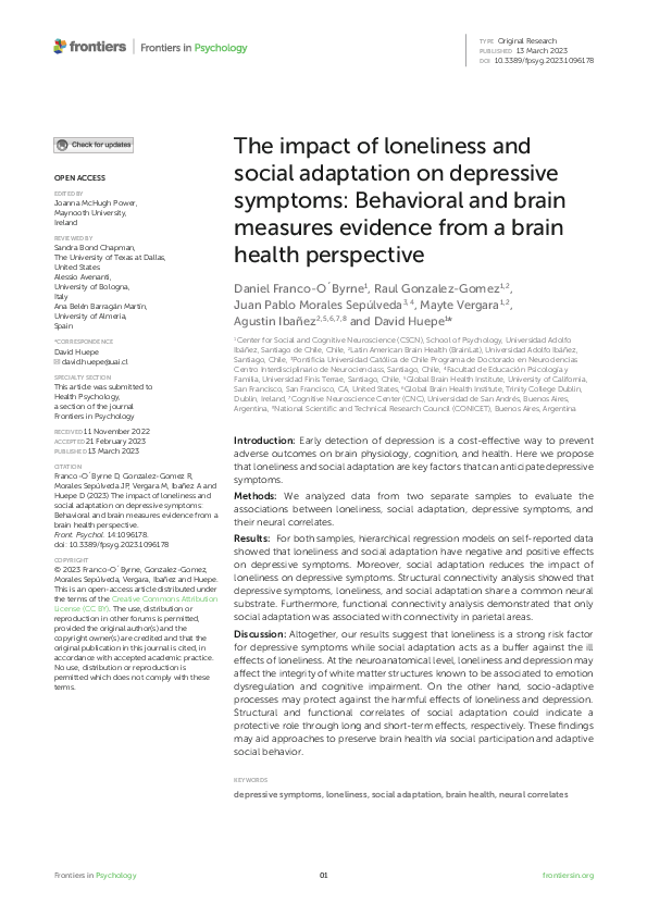 (PDF) The impact of loneliness and social adaptation on depressive ...