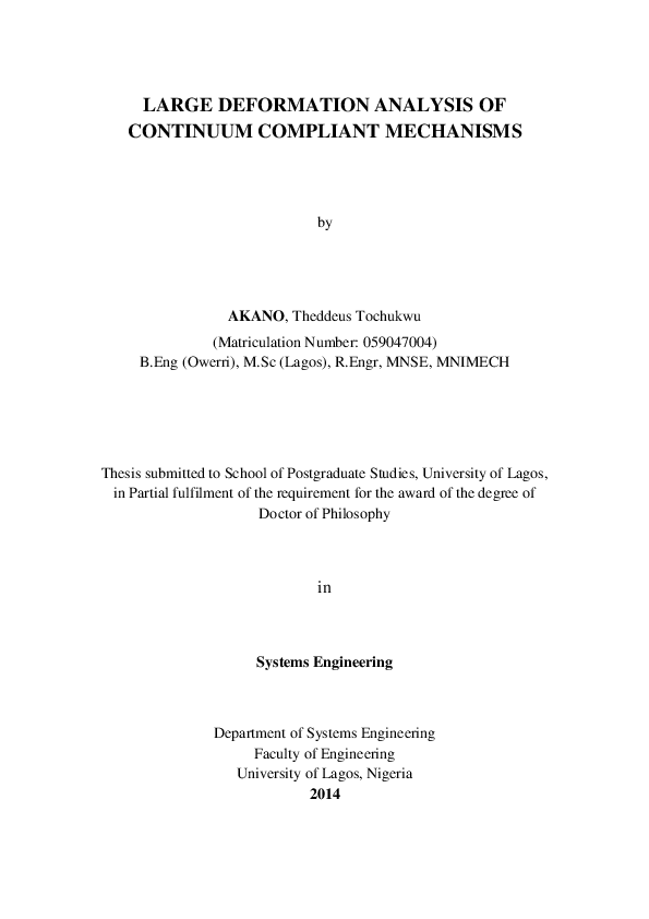 (PDF) Large Deformation Analysis of Continuum Compliant Mechanisms