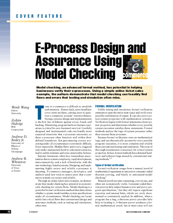 (PDF) E-process design and assurance using model checking