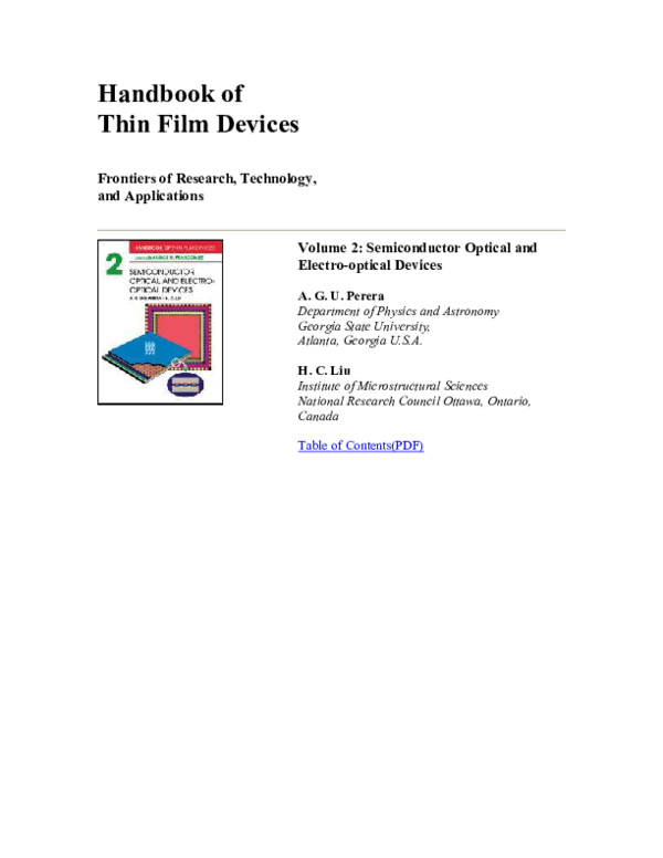 (PDF) Handbook of Thin Film Devices
