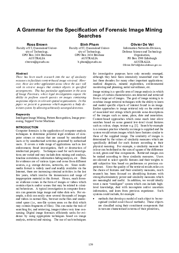 (PDF) A grammar for the specification of forensic image mining searches