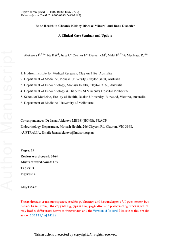 (PDF) Bone health in chronic kidney disease-mineral and bone disorder ...