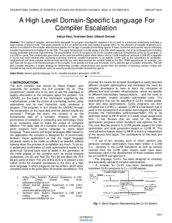 (PDF) A High Level Domain-Specific Language For Compiler Escalation