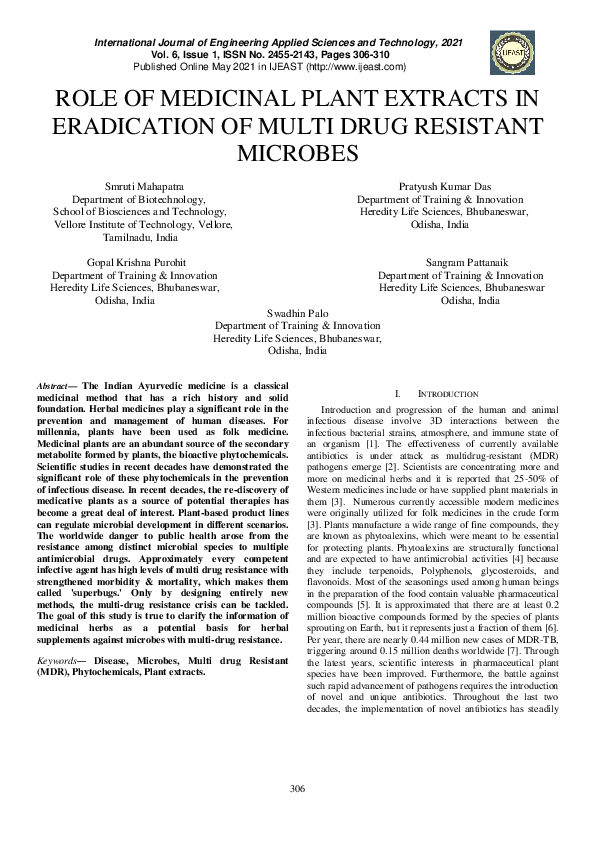 (PDF) Role of Medicinal Plant Extracts in Eradication of Multi Drug ...