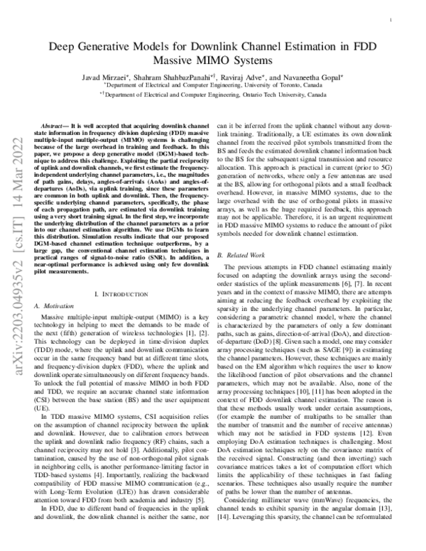 (PDF) Deep Generative Models for Downlink Channel Estimation in FDD ...
