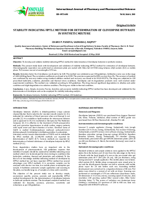 (PDF) Stability Indicating HPTLC Method for Determination of ...