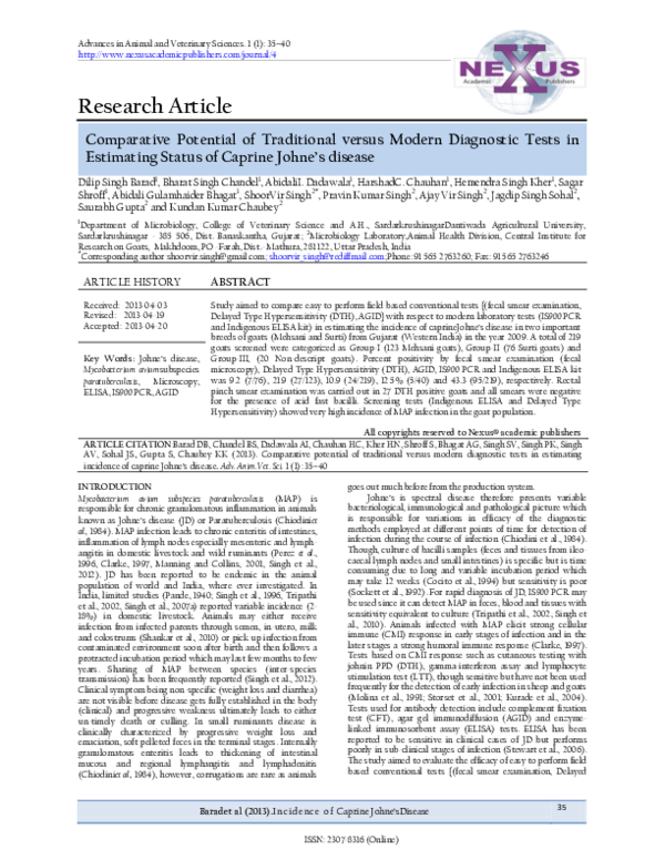 (PDF) Comparative Potential of Traditional versus Modern Diagnostic ...