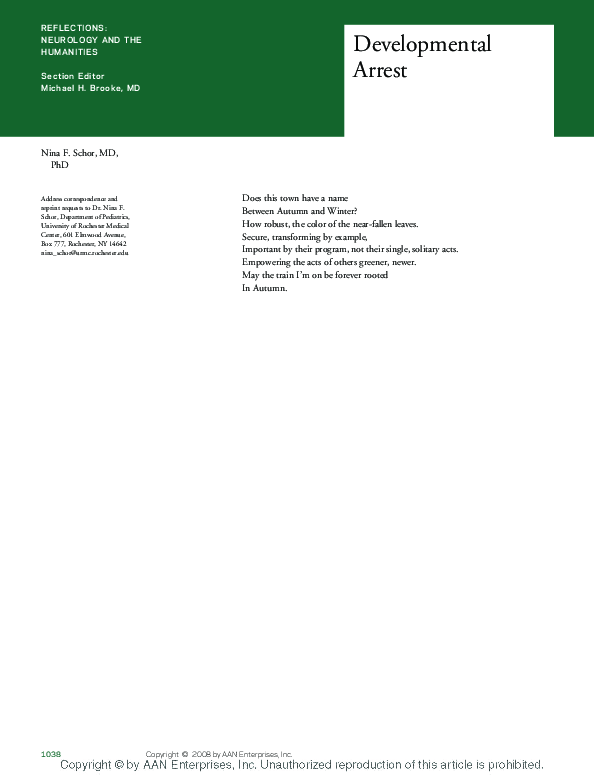 (PDF) Developmental Arrest