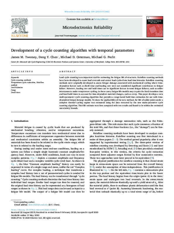 (PDF) Development of a cycle counting algorithm with temporal parameters