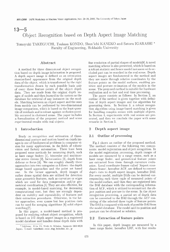 (PDF) Object Recognition Based on Depth Aspect Image Matching