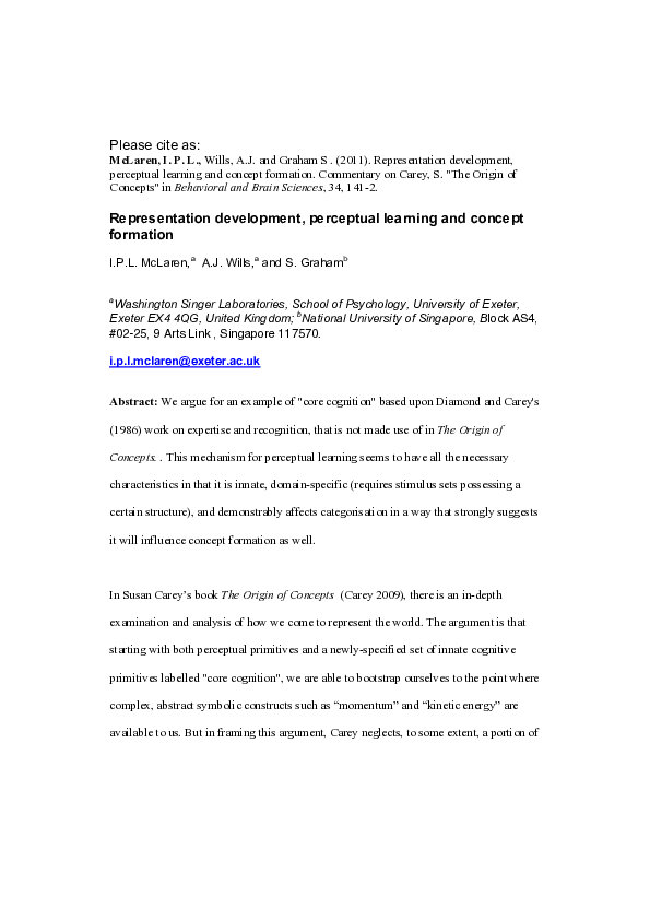 (PDF) Representation development, perceptual learning, and concept ...