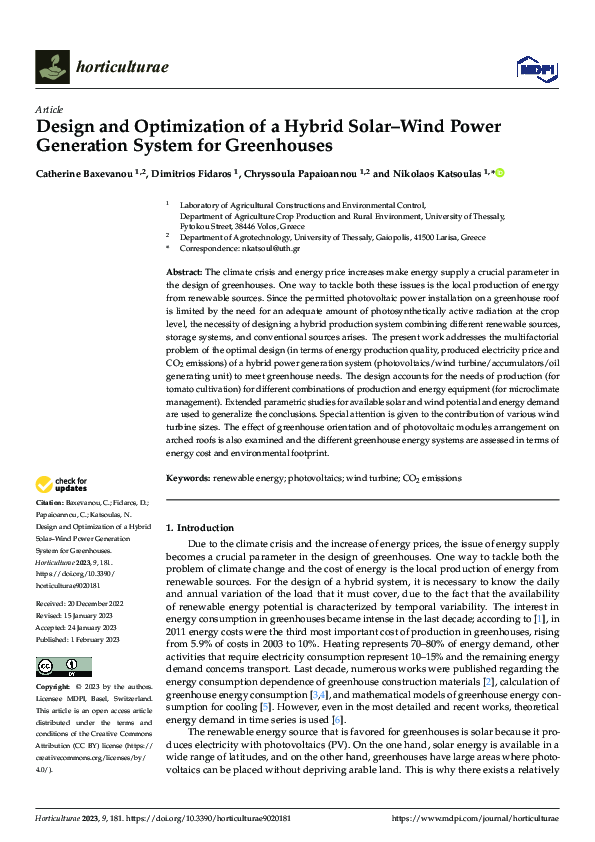 (PDF) Design and Optimization of a Hybrid Solar–Wind Power Generation ...