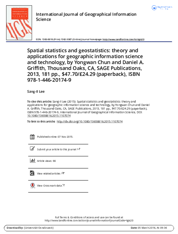 (PDF) Spatial Statistics and Geostatistics: Theory and Applications for ...