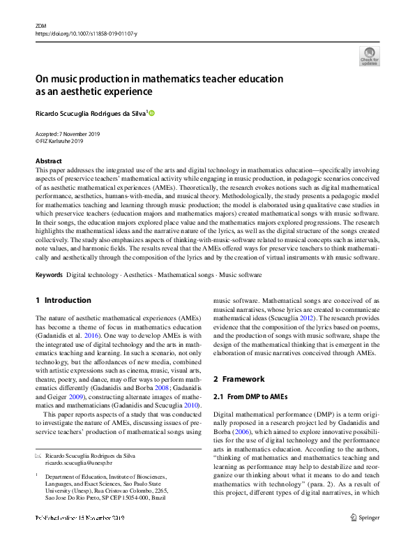 (PDF) On music production in mathematics teacher education as an ...