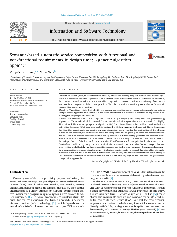 (PDF) Semantic-based automatic service composition with functional and ...