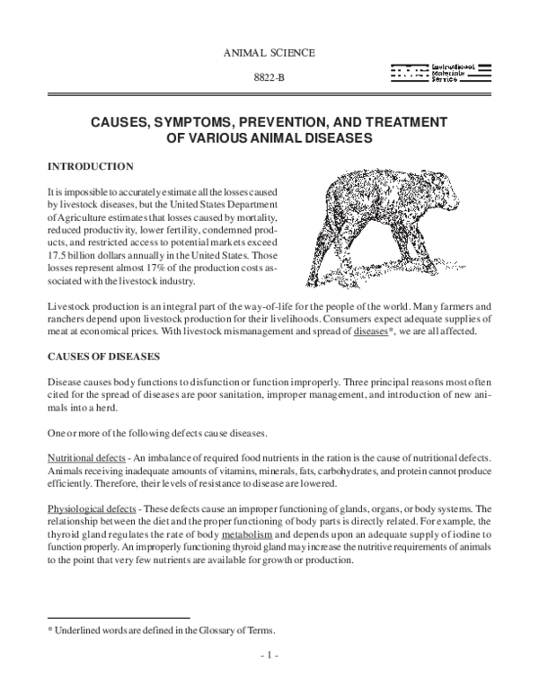 (PDF) CAUSES, SYMPTOMS, PREVENTION, AND TREATMENT OF VARIOUS ANIMAL ...