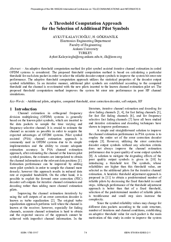 (PDF) A threshold computation approach for the selection of additional ...