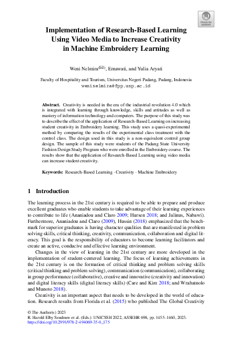 (PDF) Implementation of Research-Based Learning Using Video Media to ...