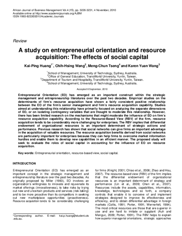 (PDF) The moderating effect of social capital and environmental ...