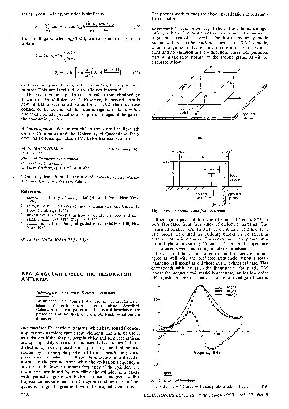 (PDF) Rectangular dielectric resonator antenna
