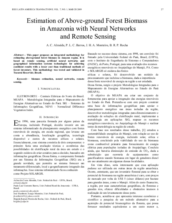 (PDF) Estimation of Aboveground Forest Biomass in Amazonia with Neural ...
