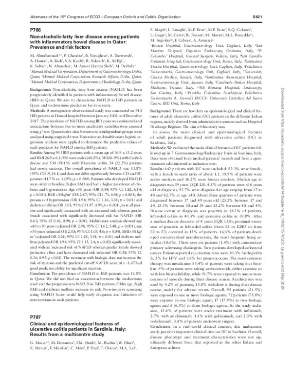 (PDF) P787 Clinical and epidemiological features of ulcerative colitis ...