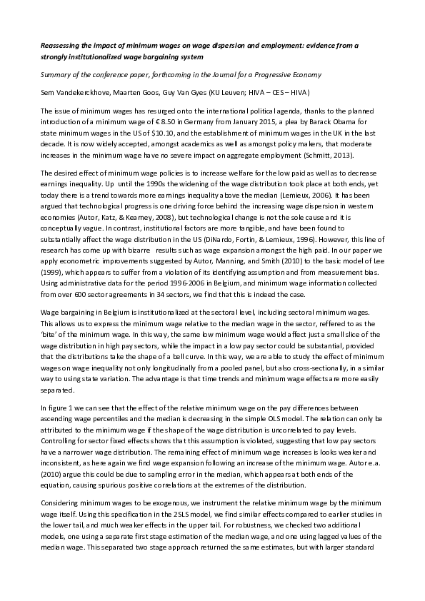 (PDF) Reassessing the impact of minimum wages on wage dispersion and ...