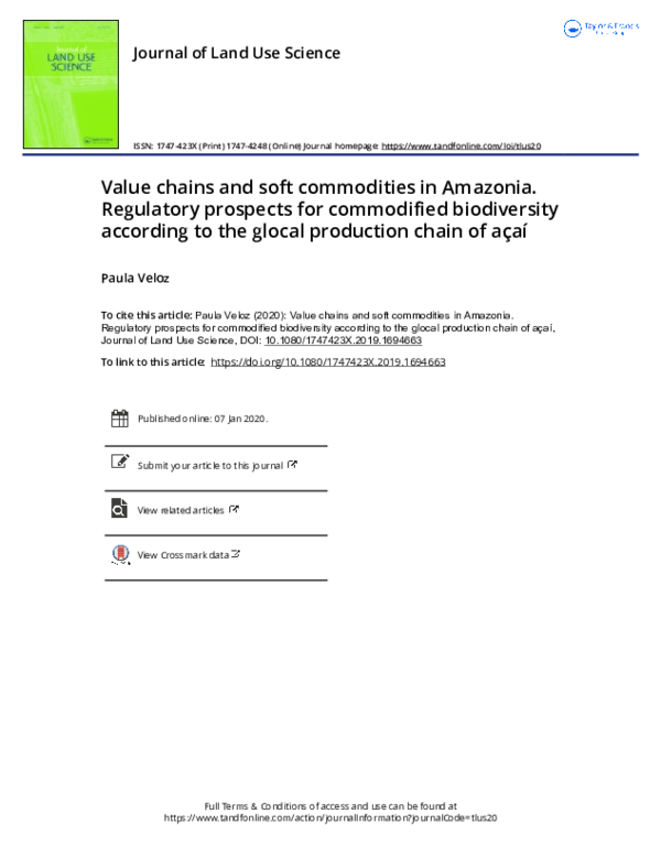 (PDF) Value chains and soft commodities in Amazonia. Regulatory ...
