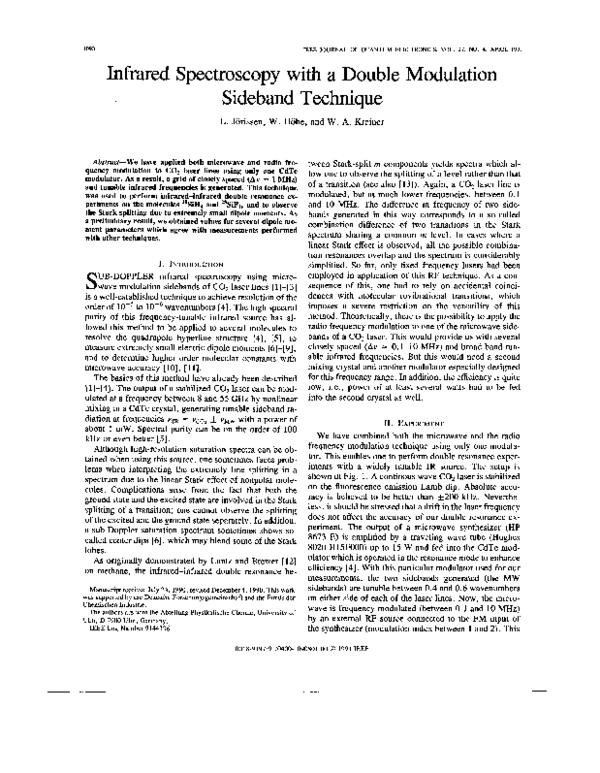 (PDF) Infrared spectroscopy with a double modulation sideband technique