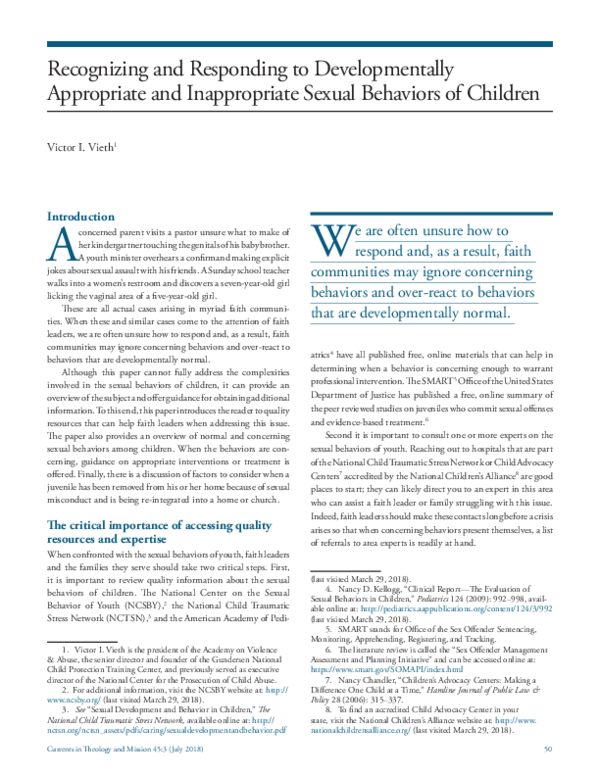 (PDF) Recognizing and Responding to Developmentally Appropriate and ...