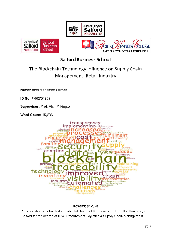 (PDF) The Blockchain Technology Influence on Supply Chain Management ...