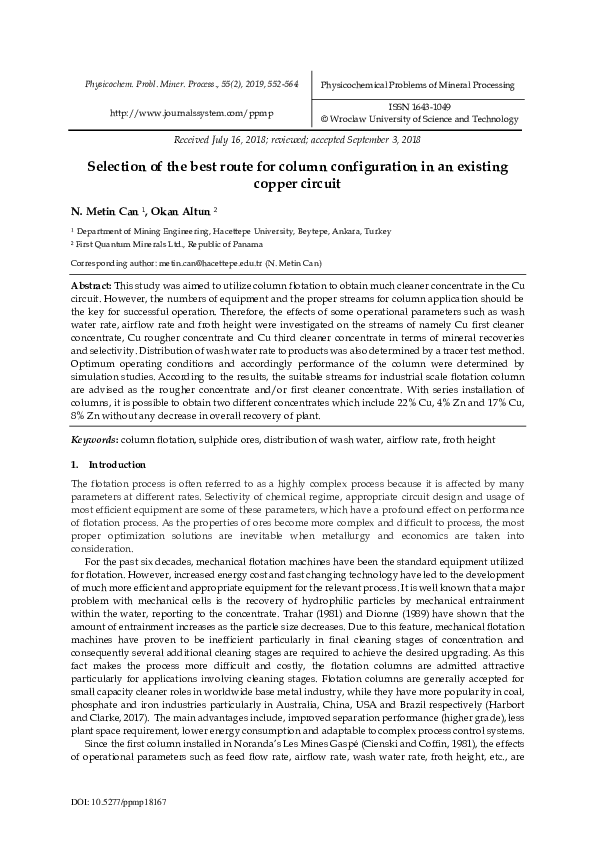 (PDF) Selection of the best route for column configuration in an ...