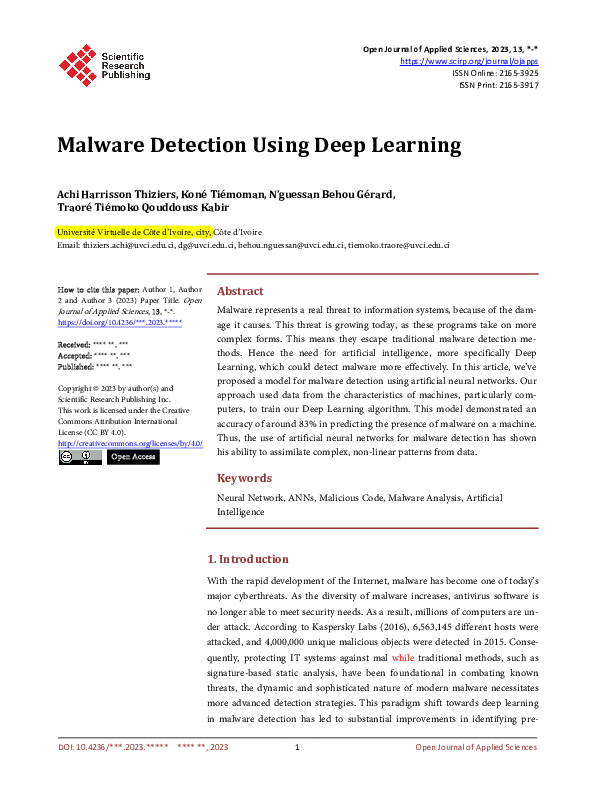 Malware Detection Using Deep Learning