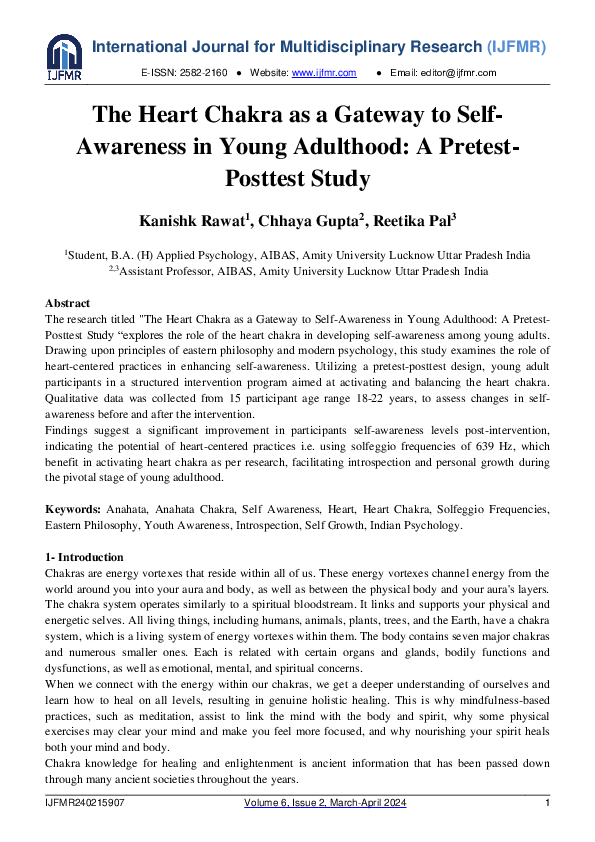 (PDF) The Heart Chakra as a Gateway to Self-Awareness in Young ...