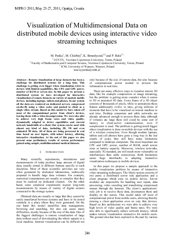 (PDF) Visualization of multidimensional data on distributed mobile ...