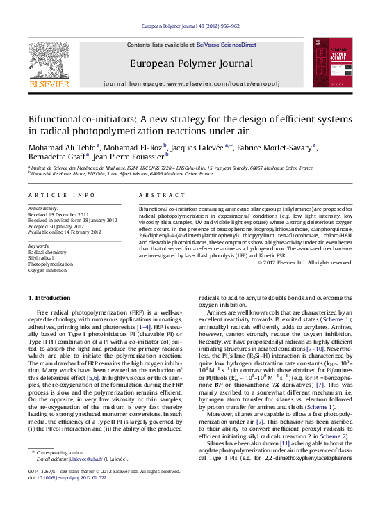 (PDF) Bifunctional co-initiators: A new strategy for the design of ...