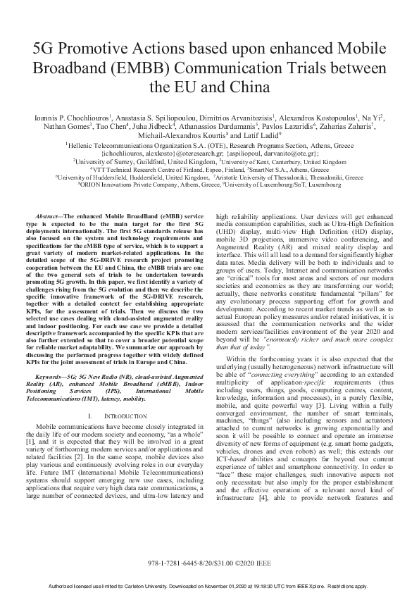 (PDF) 5G Promotive Actions based upon enhanced Mobile Broadband (EMBB ...
