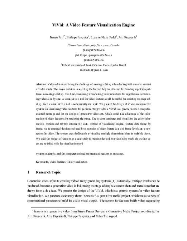 (PDF) ViVid: A Video Feature Visualization Engine