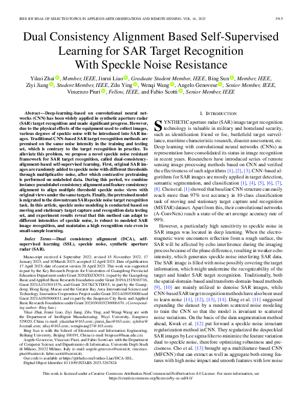 (PDF) Dual Consistency Alignment Based Self-Supervised Learning for SAR ...