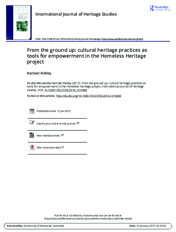 (PDF) From the ground up: cultural heritage practices as tools for ...