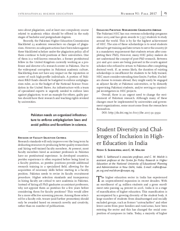 (PDF) Student Diversity and Challenges of Inclusion in Higher Education ...