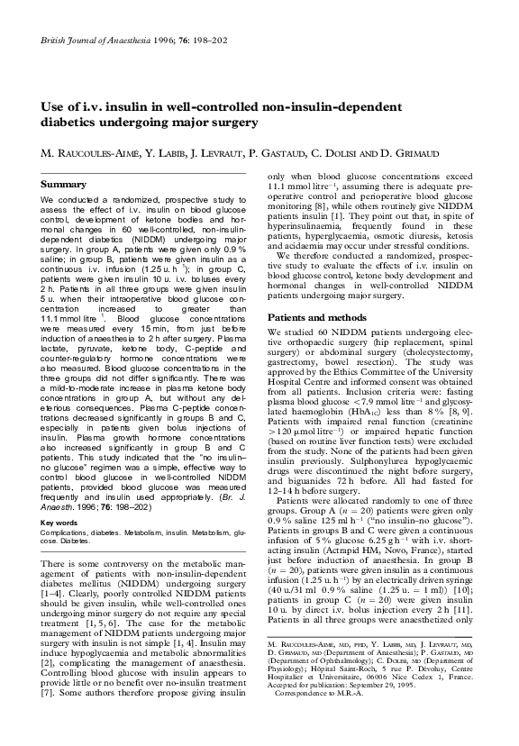 (PDF) Use of i.v. insulin in well-controlled non-insulin-dependent ...