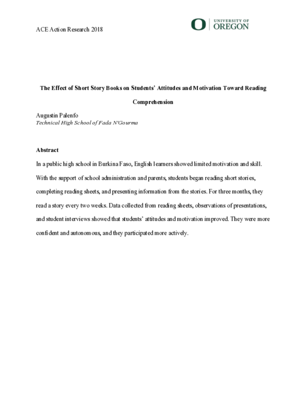 (PDF) The Effect of Short Story Books on Students' Attitudes and ...