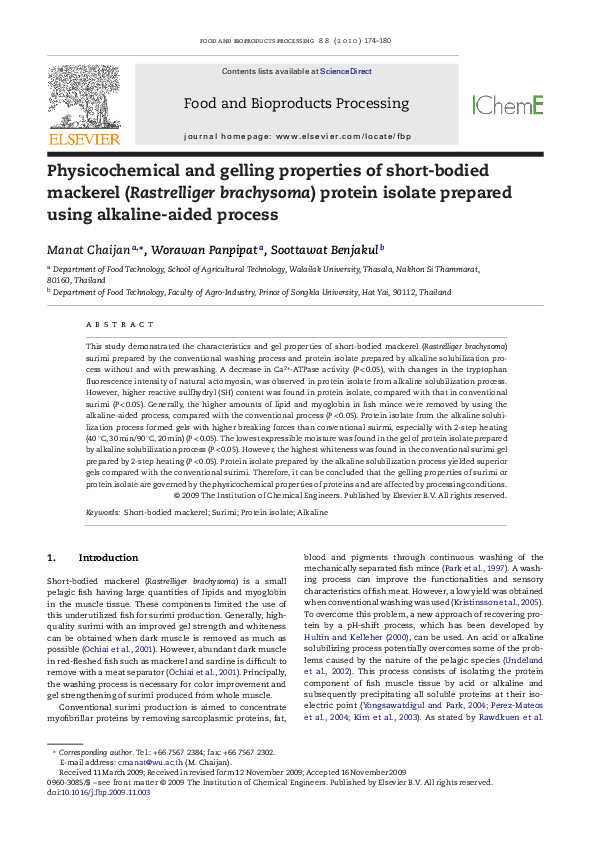 (PDF) Physicochemical and gelling properties of short-bodied mackerel ... - Short-Bodied Branching Oxy Dietary Math