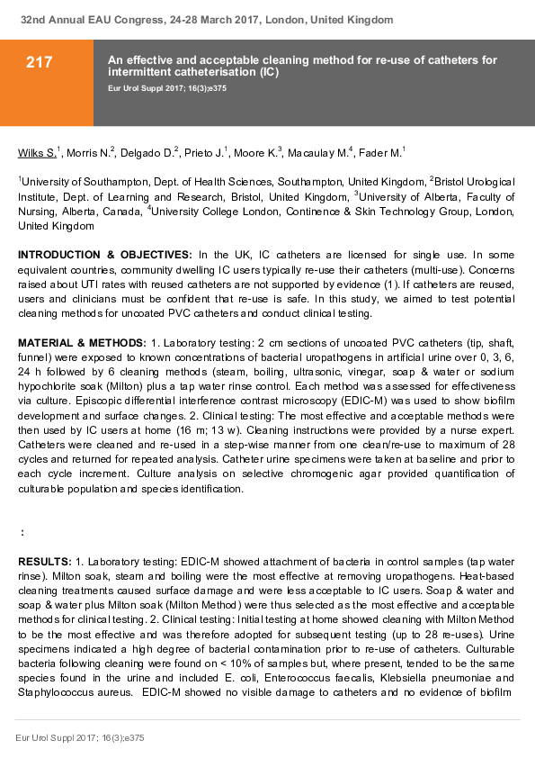(PDF) An effective and acceptable cleaning method for re-use of ...