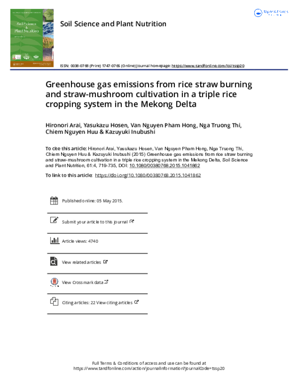 (PDF) Greenhouse gas emissions from rice straw burning and straw ...