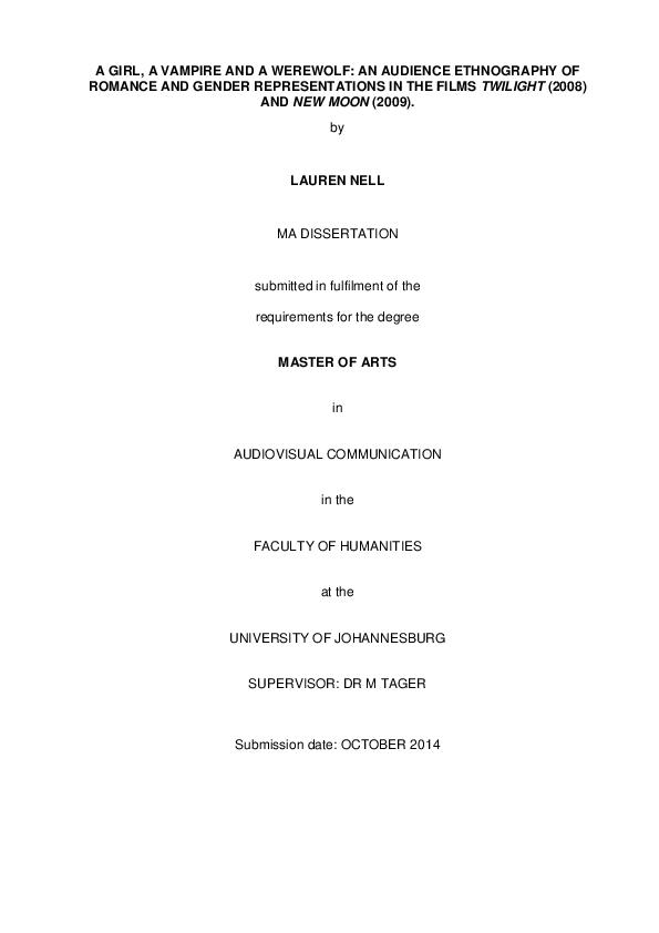 (PDF) A GIRL, A VAMPIRE AND A WEREWOLF: AN AUDIENCE ETHNOGRAPHY OF ...