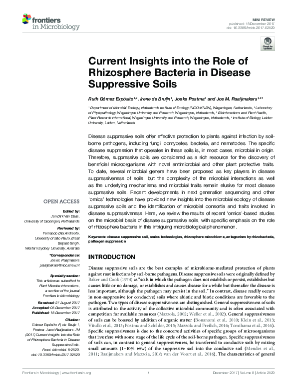 (PDF) Current Insights into the Role of Rhizosphere Bacteria in Disease ...