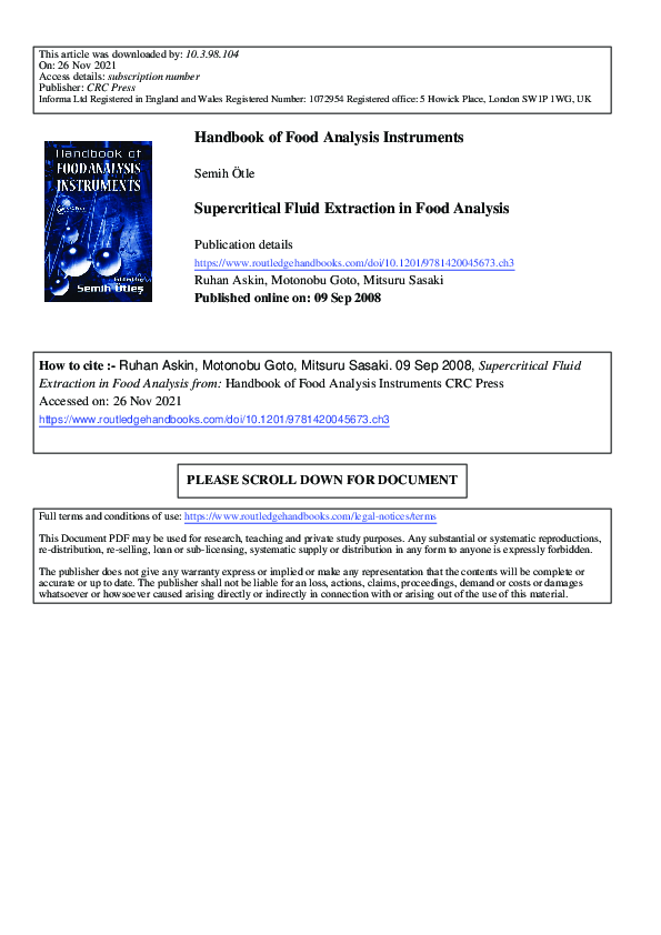 (PDF) Handbook of Food Analysis Instruments